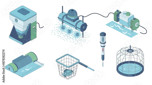Illustration of laboratory equipment and scientific testing setup in a modern research environment.