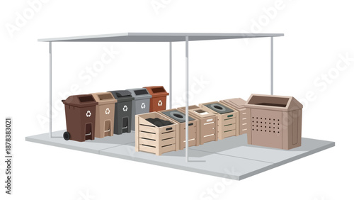 Storage shelves filled with boxes and crates in a tidy display.