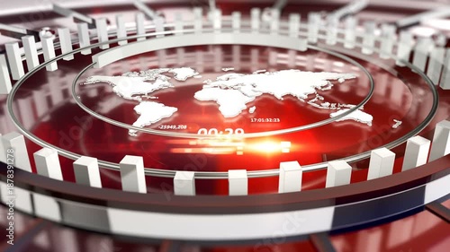 The opening segment of this breaking global news series features images of the Earth rotating and data animations.