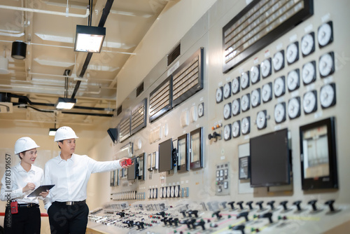 Engineers and technicians perform critical duties in power plants, using switchboards within control rooms as the industry demands accuracy, discipline, and responsibility in every operation.