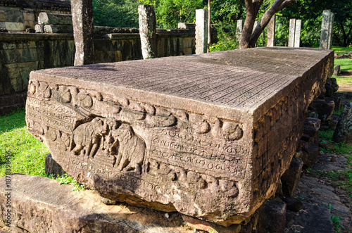 Vászonkép Stone Book (Gal Pota) Inscription at Polonnaruwa, is one of the most renowned an