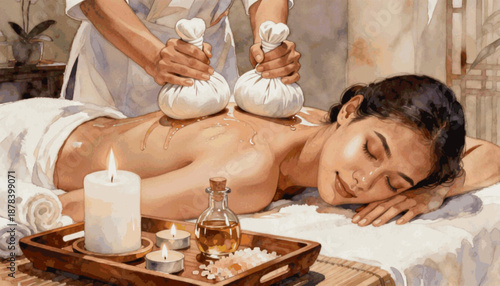 Zen Spirit Spa Flowers Spa The Art of Relaxation isolated watercolor vector illustration svg