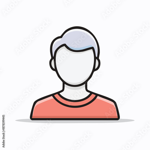 Simple cartoon man with blank face and red shirt