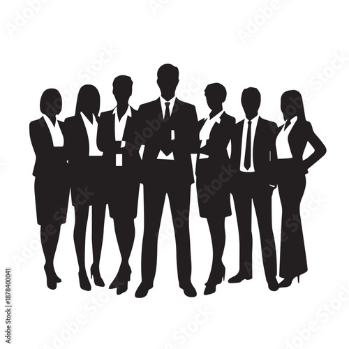 business people,  Silhouettes of business people sitting, men and women 
