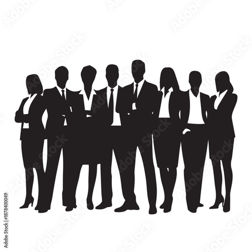 business people,  Silhouettes of business people sitting, men and women 