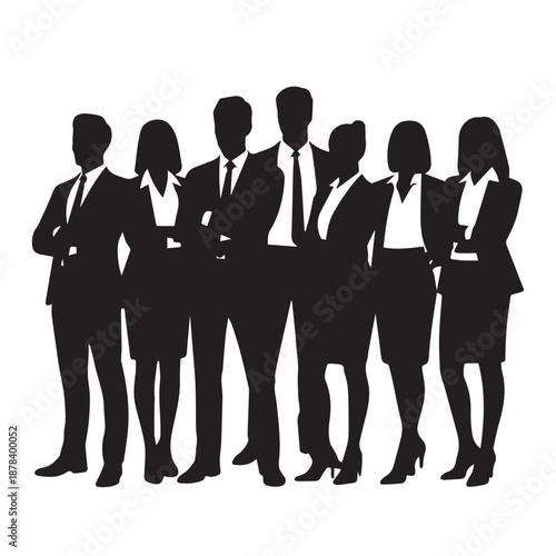 business people,  Silhouettes of business people sitting, men and women 