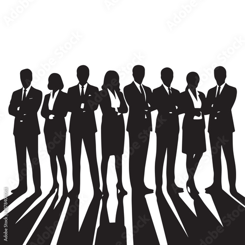 business people,  Silhouettes of business people sitting, men and women 