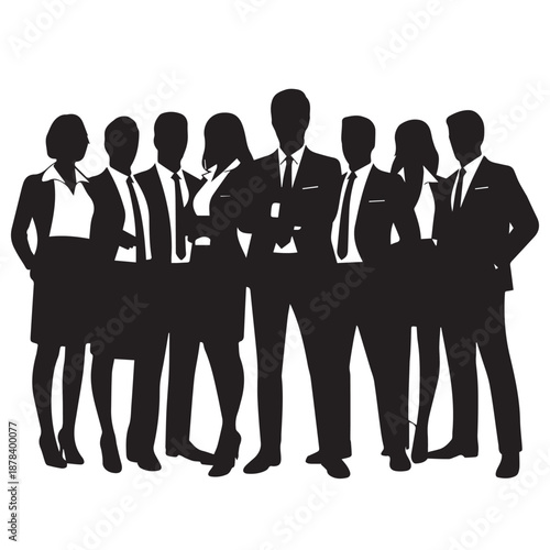 business people,  Silhouettes of business people sitting, men and women 