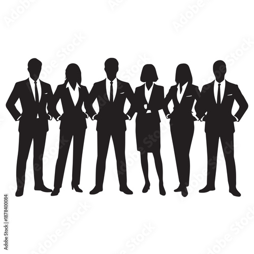 business people,  Silhouettes of business people sitting, men and women 