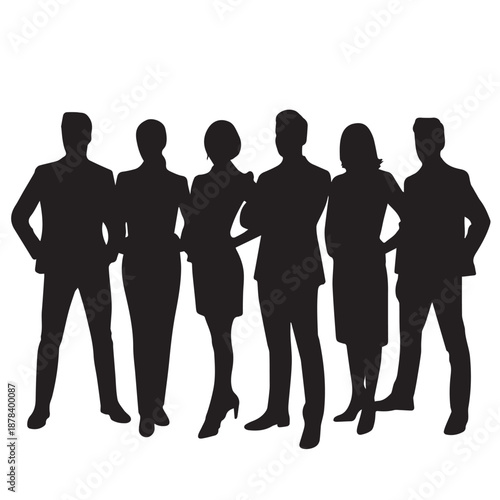 business people,  Silhouettes of business people sitting, men and women 