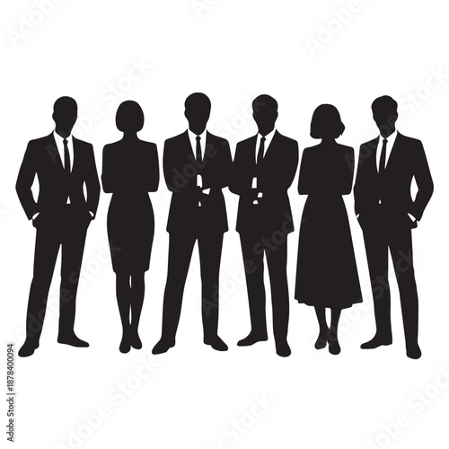 business people,  Silhouettes of business people sitting, men and women 