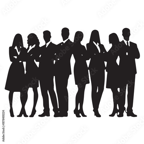 business people,  Silhouettes of business people sitting, men and women 