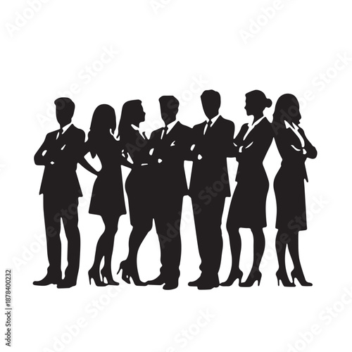 business people,  Silhouettes of business people sitting, men and women 