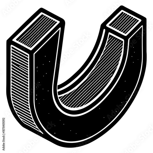 Black and white horseshoe