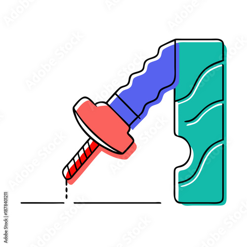 Illustration of a syringe injecting fluid