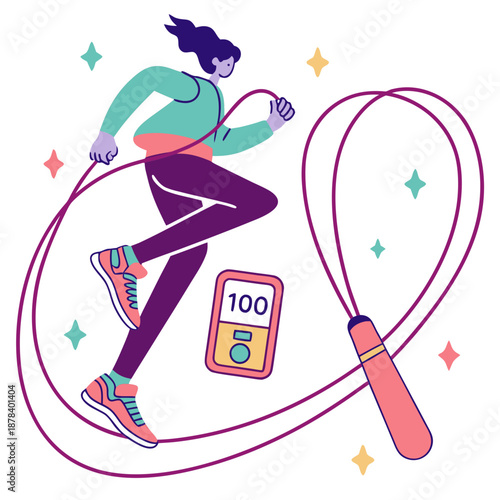 Fitness enthusiast jumping rope