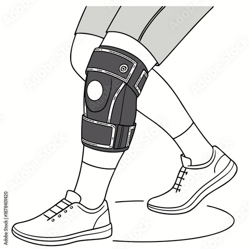 Knee support brace illustration