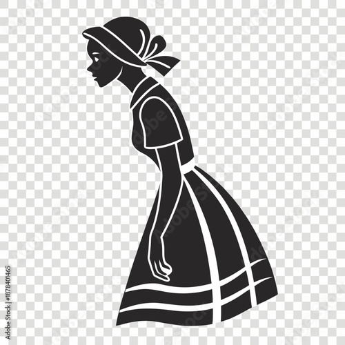 Silhouette of a woman in traditional dress