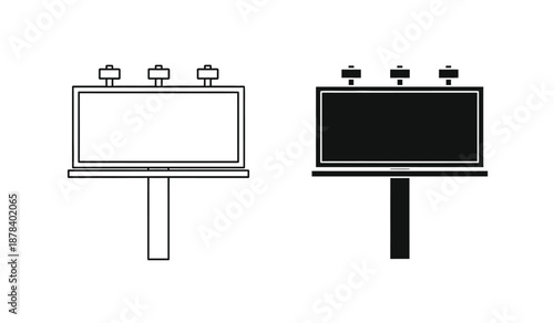 Vector illustration of blank and black billboard signs