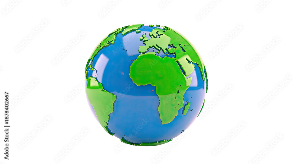 Obraz premium 3D Globe with Continents