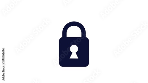 simple animation of a black open and locked padlock