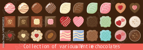 Valentine’s Day Chocolate Illustration Set