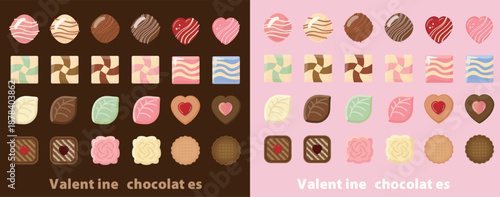 Valentine’s Day Chocolate Illustration Set