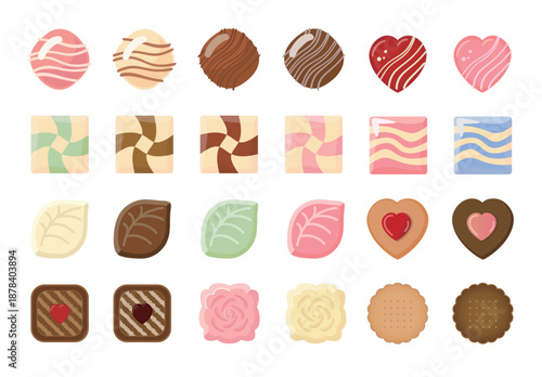 Valentine’s Day Chocolate Illustration Set