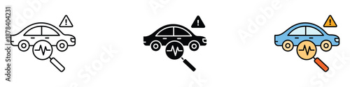 Car diagnostic icon vector. auto repair, fault finding, car health check symbol. vector illustration.