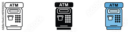 ATM icon vector. banking and cash withdrawal services symbol. vector illustration.