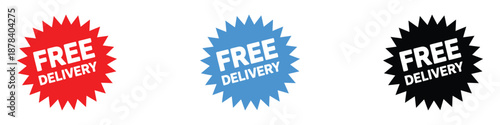 Free Delivery Button Sign icon vector. special offers, incentives symbol. vector illustration.