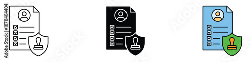 Permit icon vector. data privacy and authentication symbol. vector illustration.