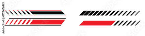 Sporty graphic design elements with abstract diagonal stripes icon set vector. Racing cars and race car stripes symbol. vector illustration.