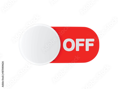 Turn OFF Button icon 3d render illustration
