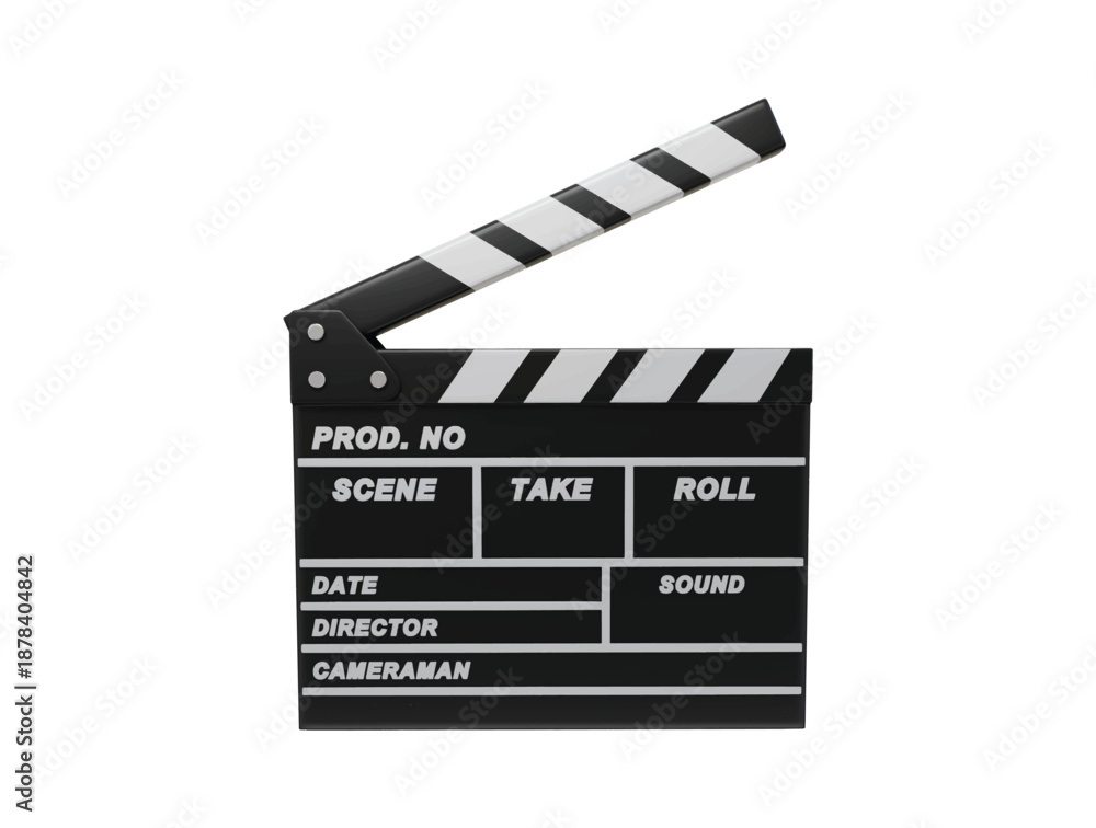 Obraz premium Movie Clapboard icon 3d render illustration