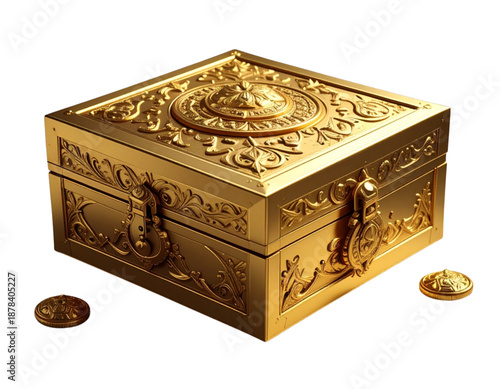 treasure chest isolated on white