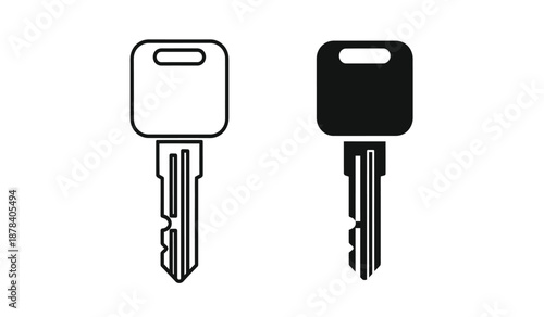 Two keys with different colored heads