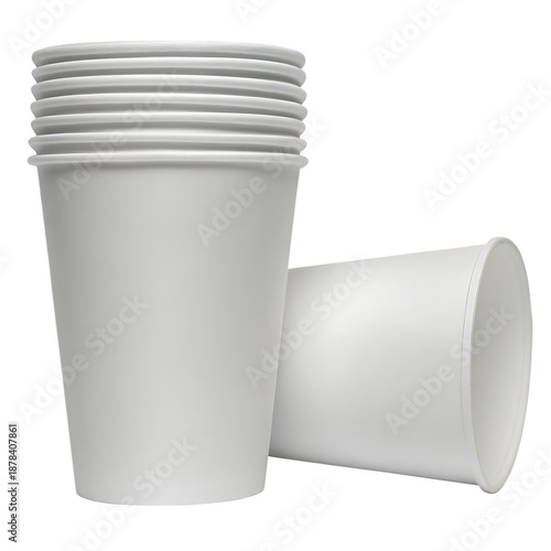 Stack of white paper cups