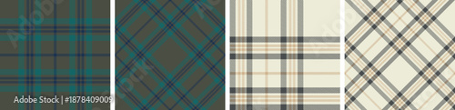 plaid and tartan pattern set.checkered fabric texture background.