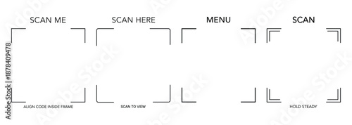 QR Code Scan Frame Interface Icons Set
