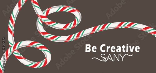 Be creative sany: festive stripes winding on a warm brown background