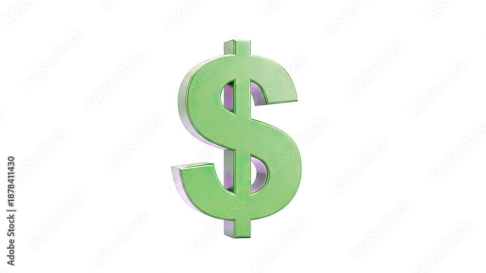Obraz premium Green 3D Dollar Sign