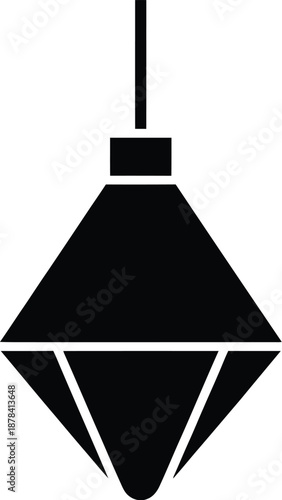 Geometric Pendant Light Fixture Vector Icon - Modern Interior Design Element