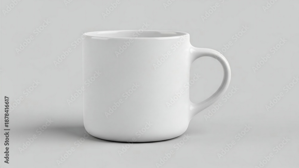 Fototapeta premium Ceramic Mug Mockup with Blank Space, Minimal Coffee Cup Design