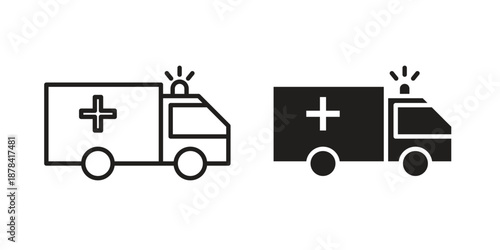 Ambulance icons collection vector design illustration isolated. EPS10