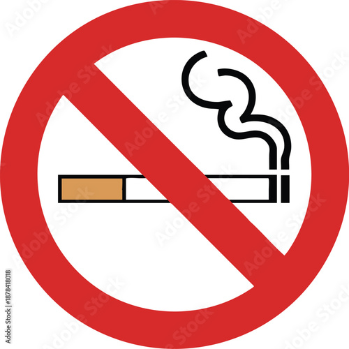 Standard ISO No Smoking Regulatory Sign, vector, illustration, silhouette