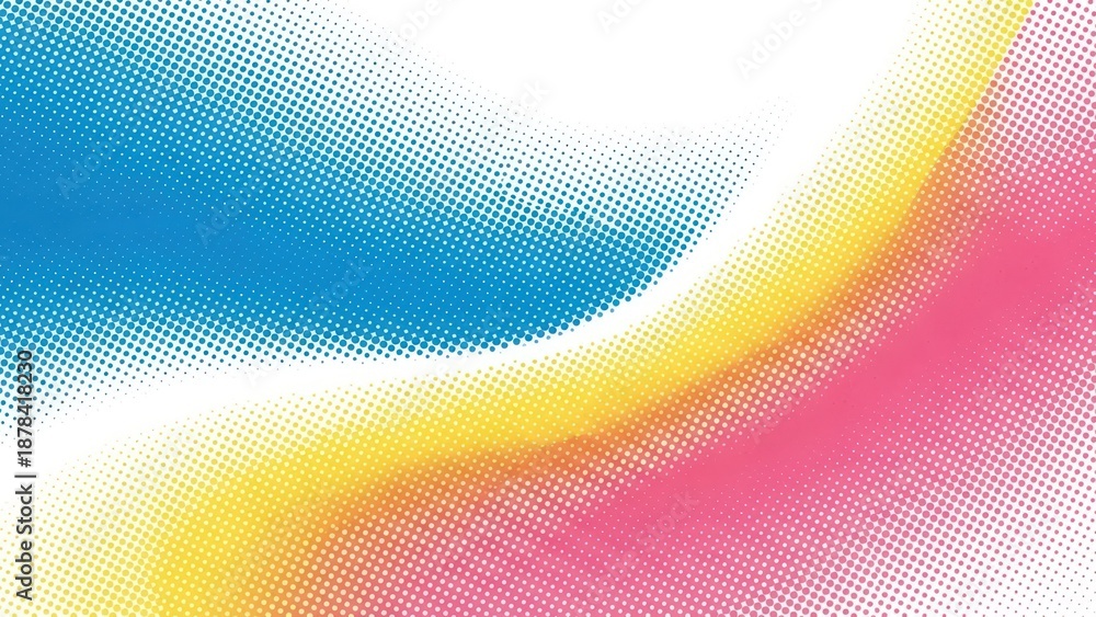 Obraz premium Abstract design with flowing, halftone-dotted color bands