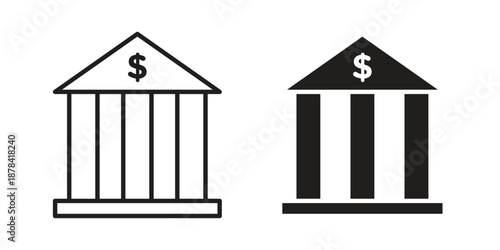 Bank icons collection vector design illustration isolated. EPS10