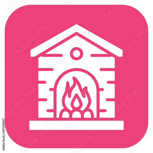 Fireplace icon vector image. Can be used for Retro.
