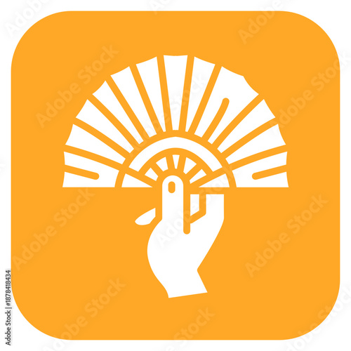 Hand Fan icon vector image. Can be used for Retro.